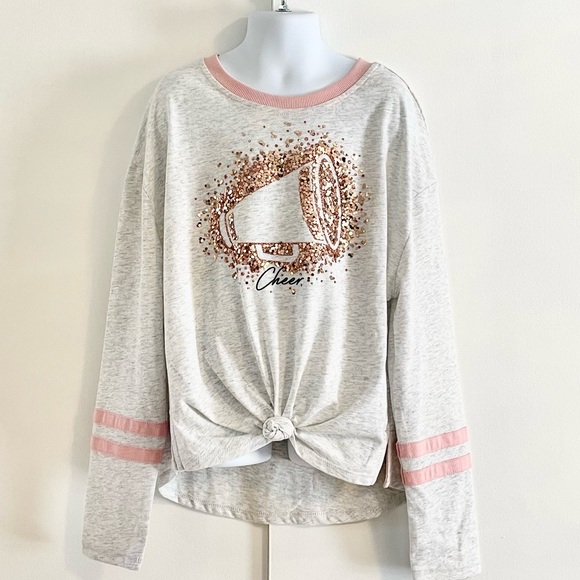 🆕Girls Justice Sequin CHEER Graphic Long Sleeve Tee - Picture 4 of 13